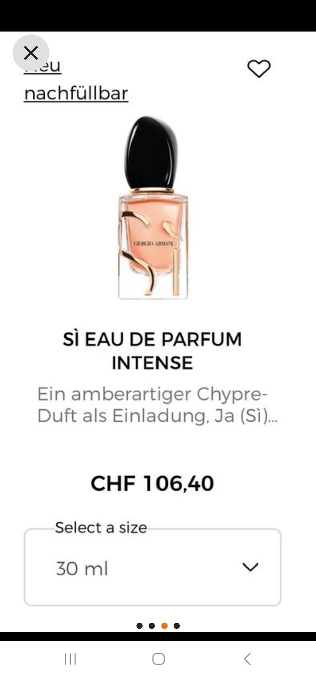 Armani Profumi & Eau de Toilette: Armani SÌ EAU DE PARFUM INTENSE 30ml – Nuovo e nell'imballaggio originale da Heerbrugg venduto da kim11 2