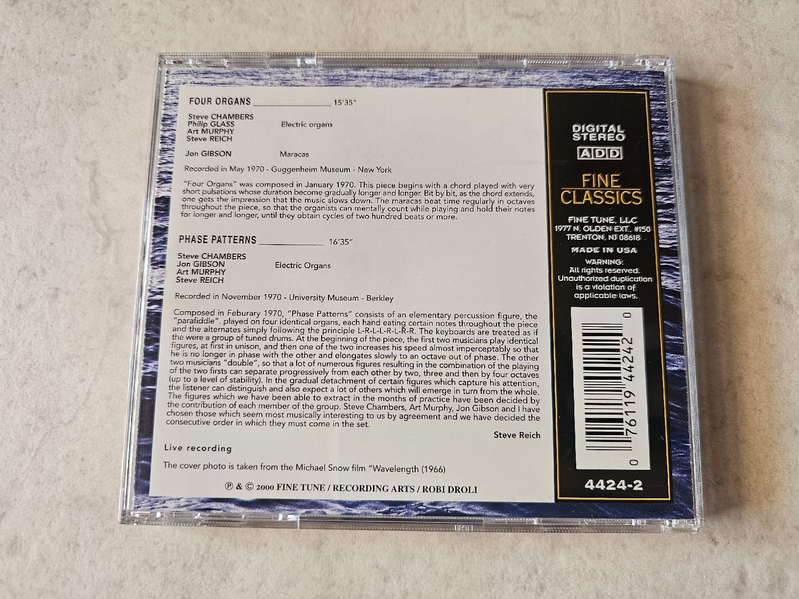 CD: Steve Reich  -  Four Organs / Phase Patterns  – Usato da Schneisingen venduto da backstore24 1