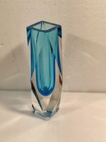  BLUE MURANO GLASS VASE, ITALY 1970S
