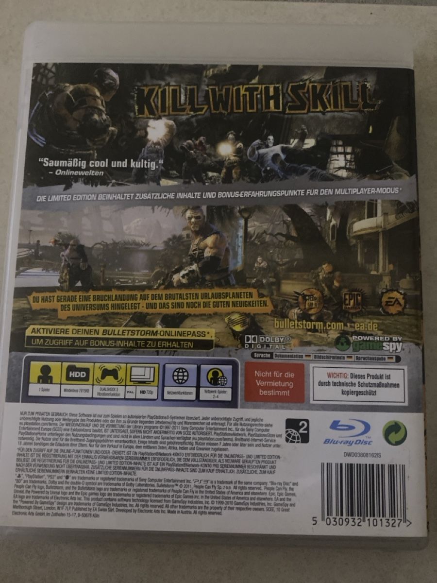 Sony Giochi: Bulletstorm Limited Edition PS3 – Usato da Suhr venduto da SchnapperCH 1