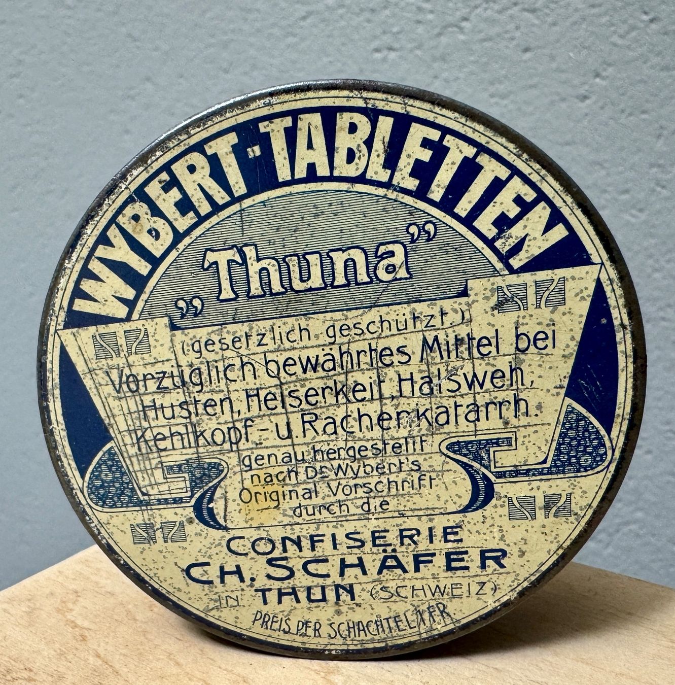 Barattoli: WYBERT Tabletten - Alte Blechdose - Confiserie Schäfer Thun – Usato da Rothrist venduto da Luckywinner