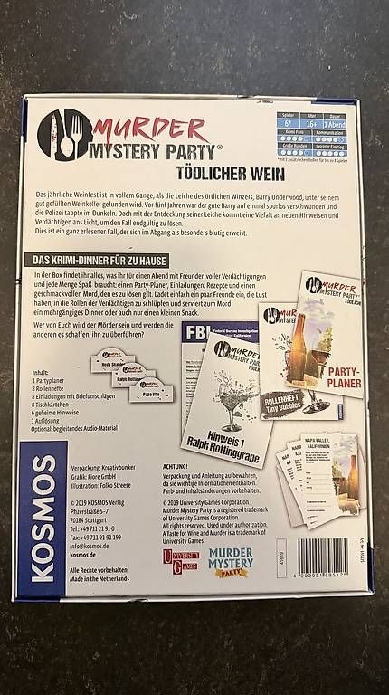 Spiele: Krimidinner Tödlicher Wein – Neu und originalverpackt aus Bern von sshueli 2