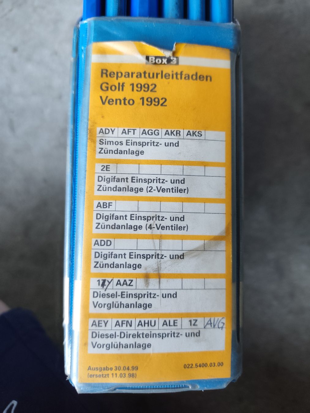 Bücher: Werkstatthandbücher VW Golf 1992/ Vento 1992 – Gebraucht aus Rebstein von andi322 2