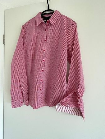 Tommy Hilfiger Bluse rot-weiss karriert, stretch, Grösse 8