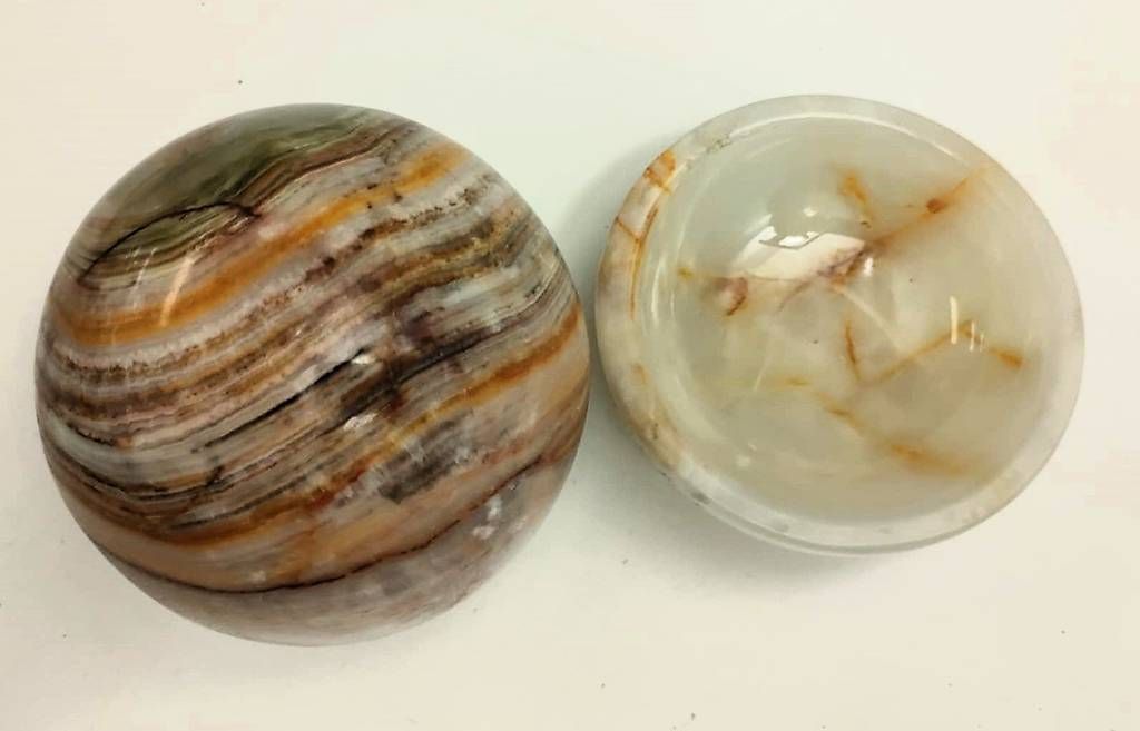 Minerali & Pietre curative: Wunderschöne Aragonitkugel mit Aragonit Schale – Usato da Rheineck venduto da han_c85z 3