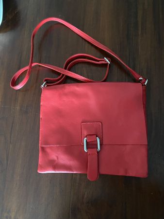 Echt Leder Umhängetasche Genuine Leather - Feuerrot ❤️