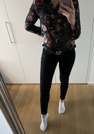 Schwarze Lee Scarlett Jeans W28 L31 skinny Hose eng 