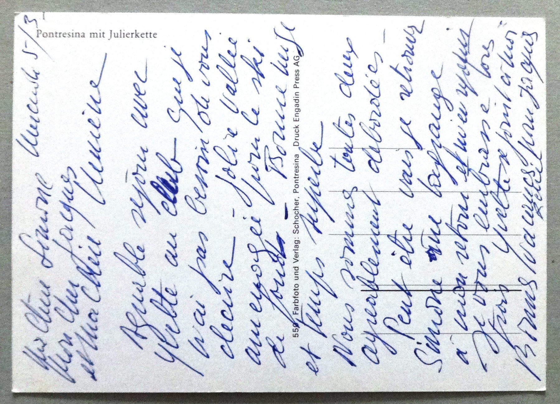 Cartes postales: Pontresina mit Julierkette – D'occasion à Fétigny par Billy2miny 1