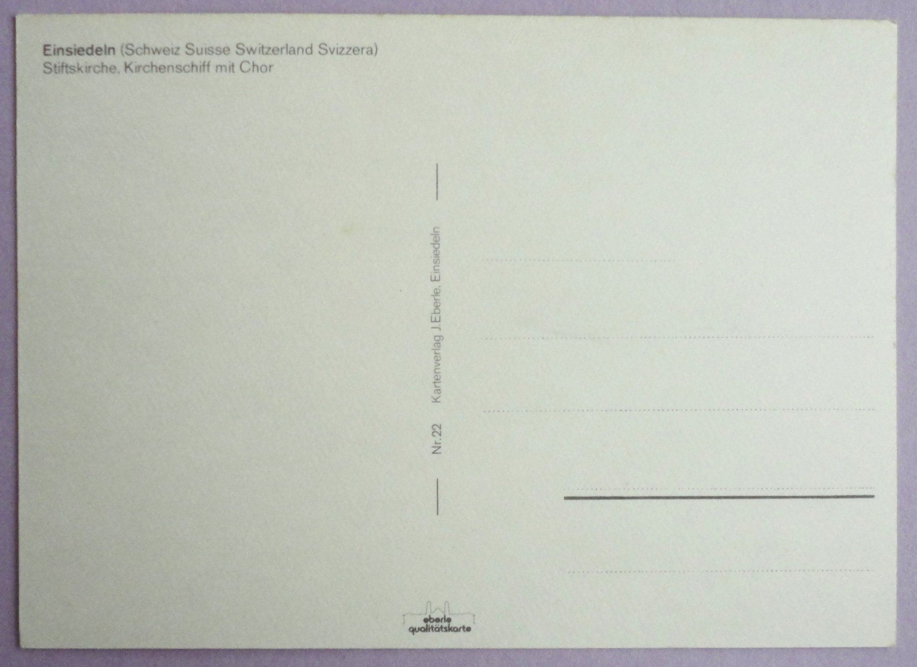 Cartes postales: Einsideln, Stiftskirche – D'occasion à Fétigny par Billy2miny 1