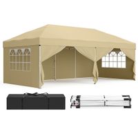Faltpavillon 3 x 6 m für Garten und Feste mit 6 Seitenwänden