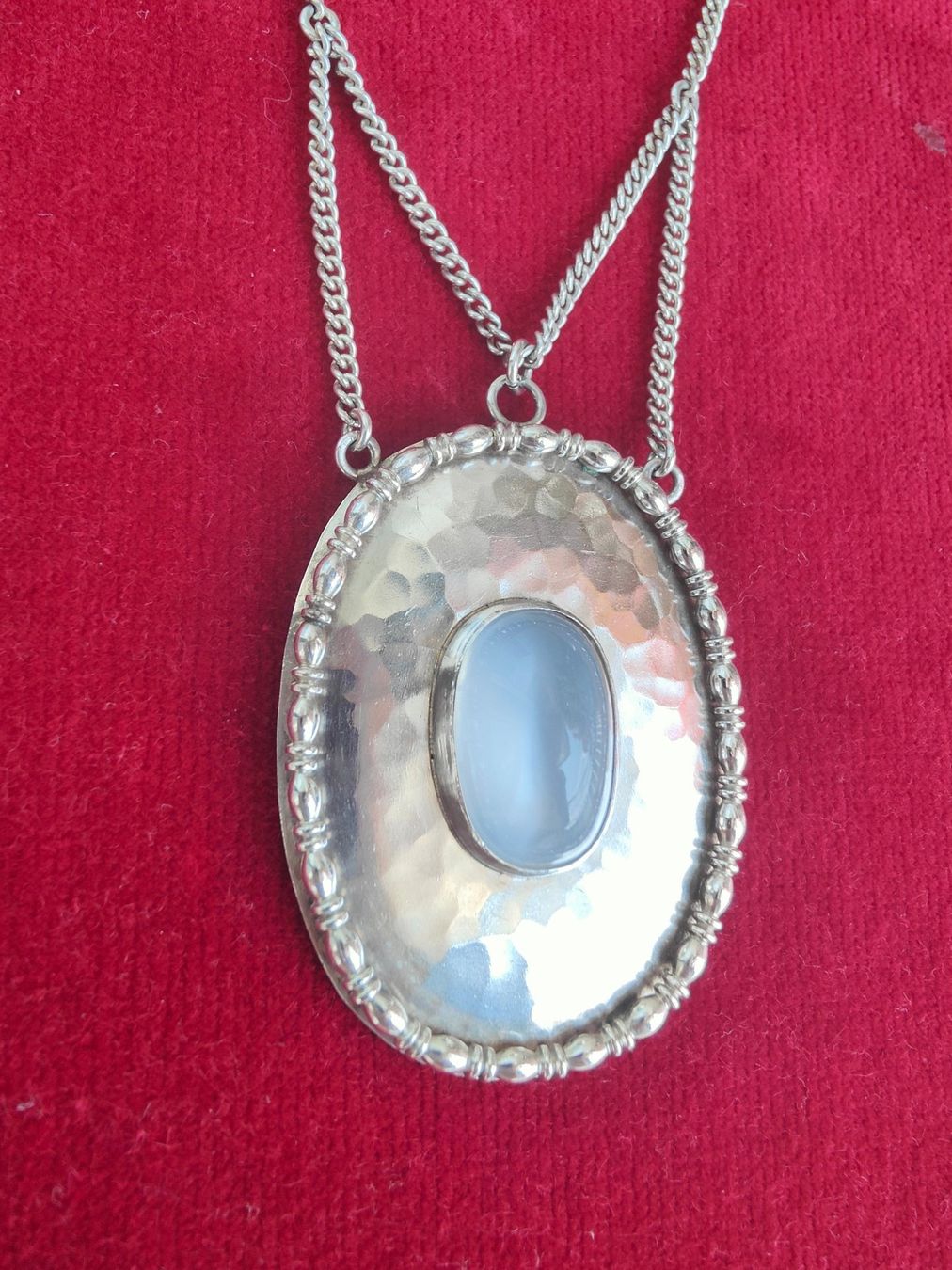 Catenine: Antike Jugendstil Mondstein Silber Halskette Collier – Usato da Schwyz venduto da chopaya 3
