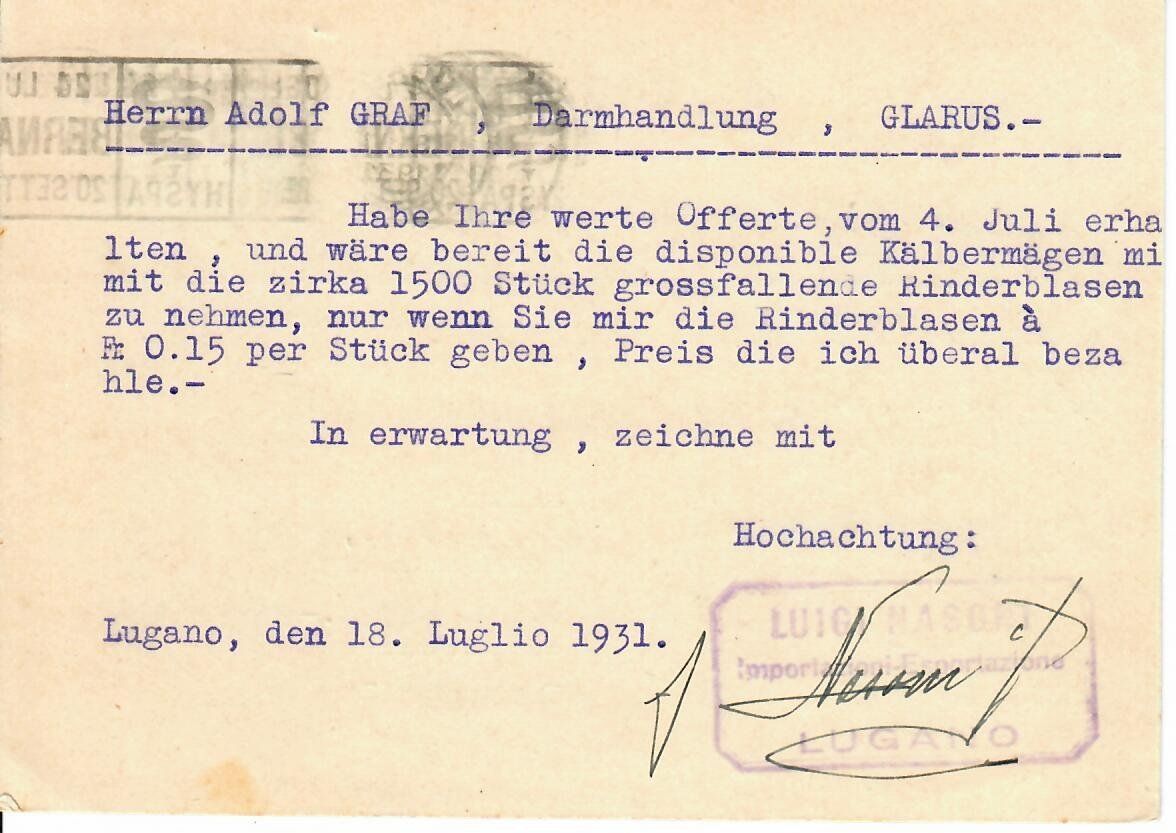 Tutti i francobolli: PK, Luigi Nasoni Lugano 1931 – Usato da Hochdorf venduto da Ziegel-16 1