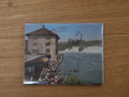Alte Ansichtskarten vom Rheinfall in Plastikhülle / 9x7 cm