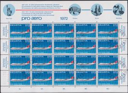 1972, FO47 Bogen (Pro Aero) mit Stempel vom Ausgabetag BERN.