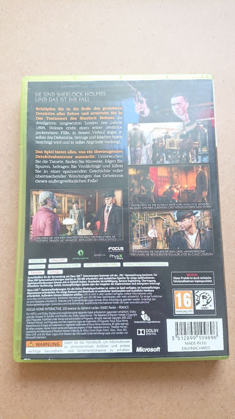 Giochi: Das Testament des Sherlock Holmes Xbox 360 – Usato da Chur venduto da FreakofRarity 1