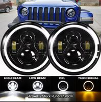 2 Stk.  auto scheinwerfer Rund 17,78cm LED Angel Eyes Neu