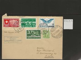 Enveloppe poste aérienne Locarno Roma 1940 avec F22-F4-F16