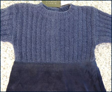 🌞 MEXX STUDIO Bouclé Wolle & Samt Kleid Gr. 86