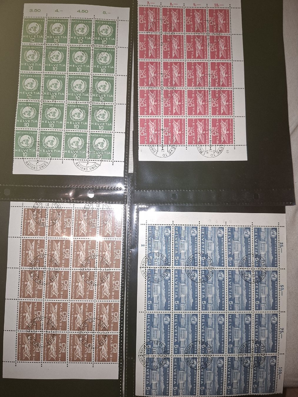 Alle Briefmarken: Genfer Ämter 8 Bogenteile  – Gebraucht aus Balgach von SIMEON27