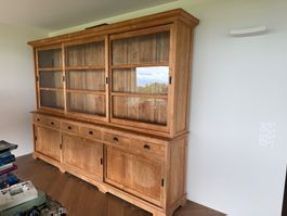 Massive Teakholz buffet Vitrinen Schrank