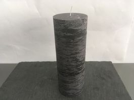 Kerze 8x22 cm, schwarz gefrostet, 1 Kg