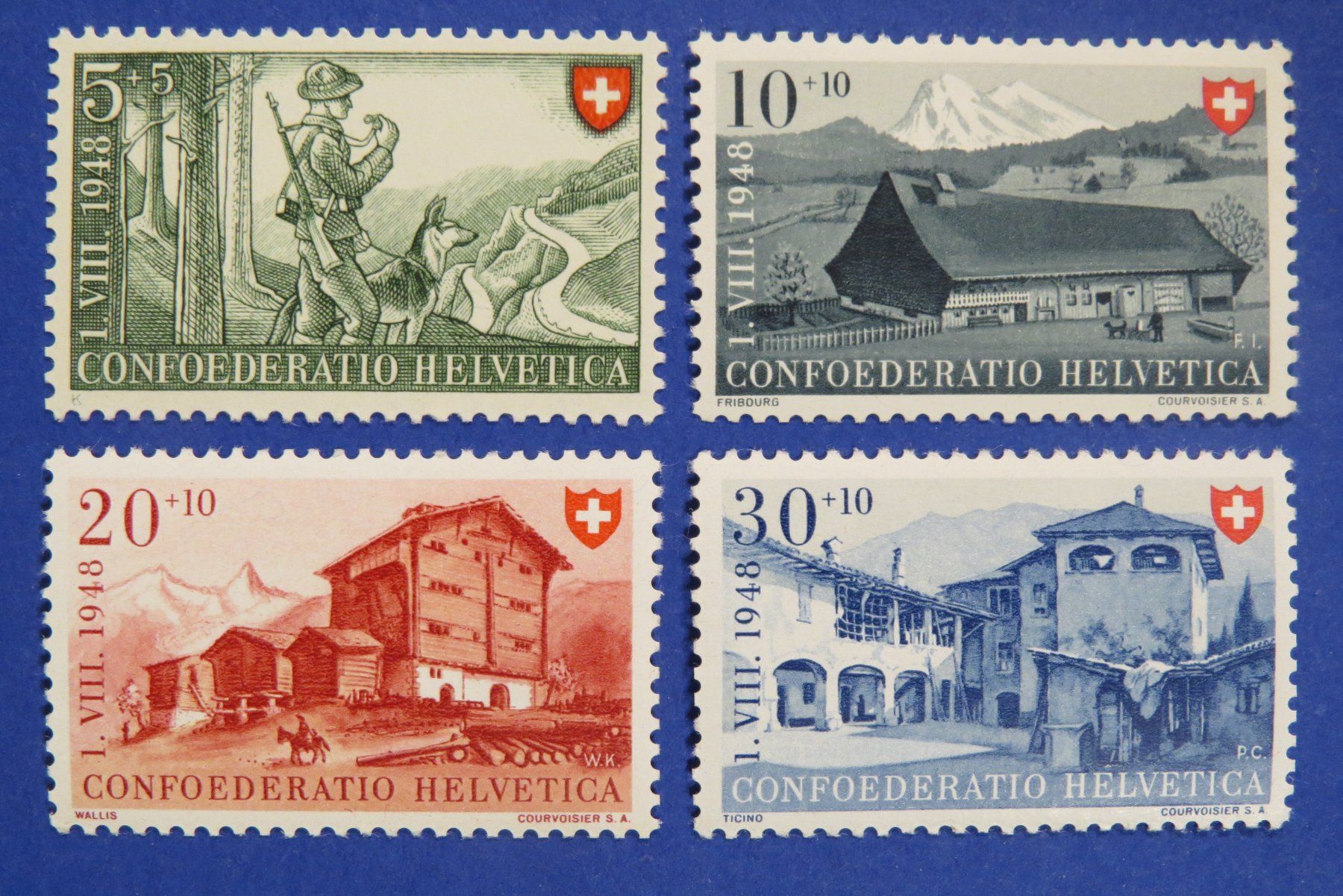 Alle Briefmarken: Serie Pro Patria 1948 postfrisch **, - SBK: 12.-. – Neu (gemäss Beschreibung) aus Brunnen von Kumari