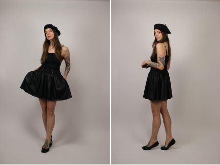 Vintage DKNY Black Elasticated Waist Skirt - 90's DKNY Black