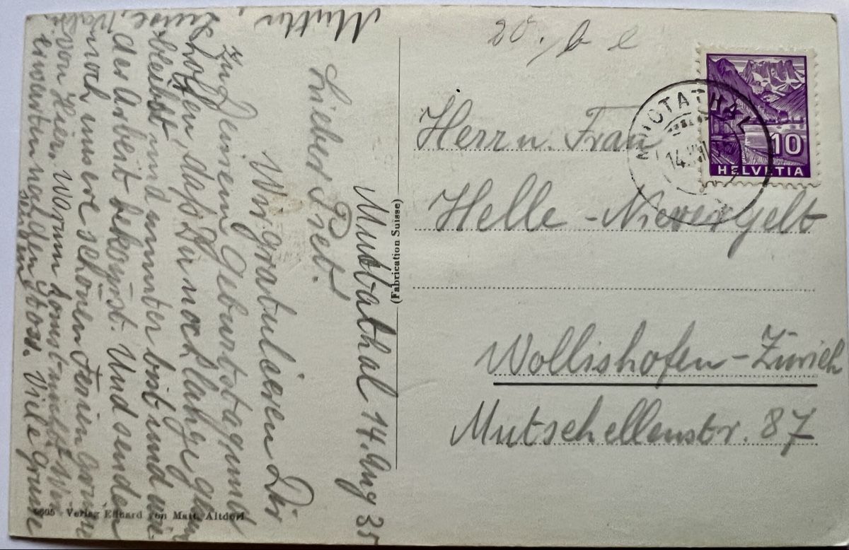 Cartoline postali: Alte AK Muotathal 1935 – Usato da Muotathal venduto da OttoK01 1