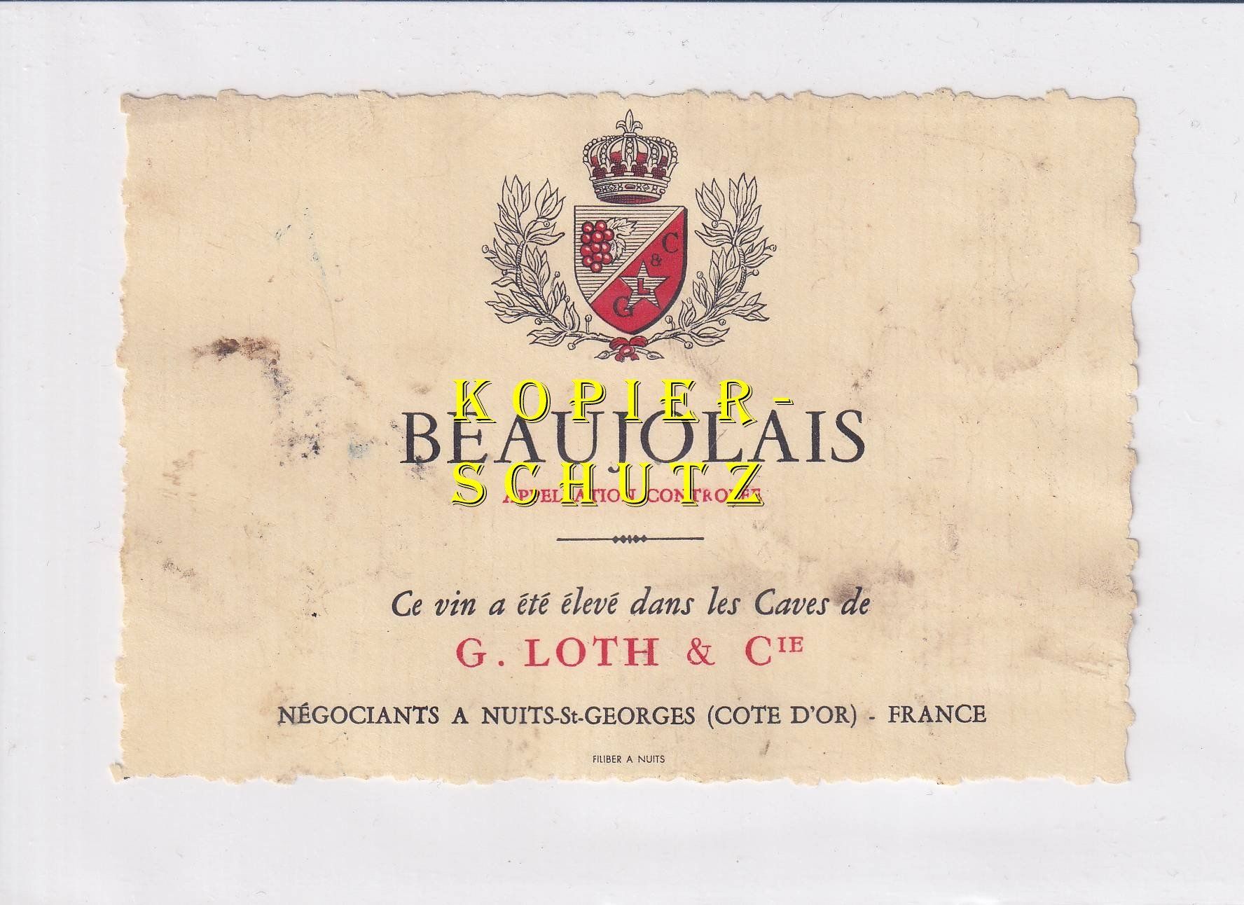 Carta: Etikette - Beaujolais (Loth) /bd – Usato da Hombrechtikon venduto da Rudolf07