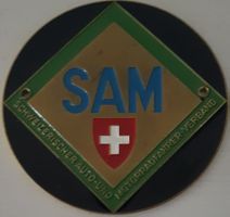 Plakette SAM SCHWEIZERISCHER AUTO-UND MOTORRADFAHRER-VERBAND