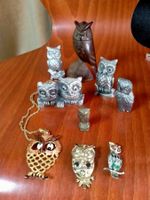 Eulen Figuren Vogel Lot Konvolut Sammlung Uhu