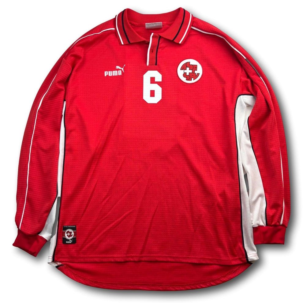 Schweizer Nati Canottiere & Pantaloni: Schweiz - 1999-2000 - Heim - XL - Puma - #6 – Usato da Bolligen venduto da ToTheJerseyEquipment