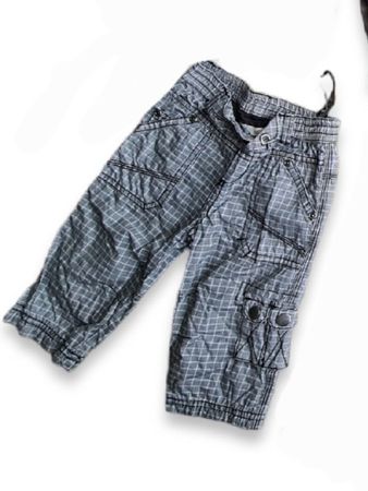 Stoffhose für Jungs, Gr. 74, grau kariert