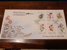 Collection de timbres : Fleurs sauvages Zimbabwe 1989