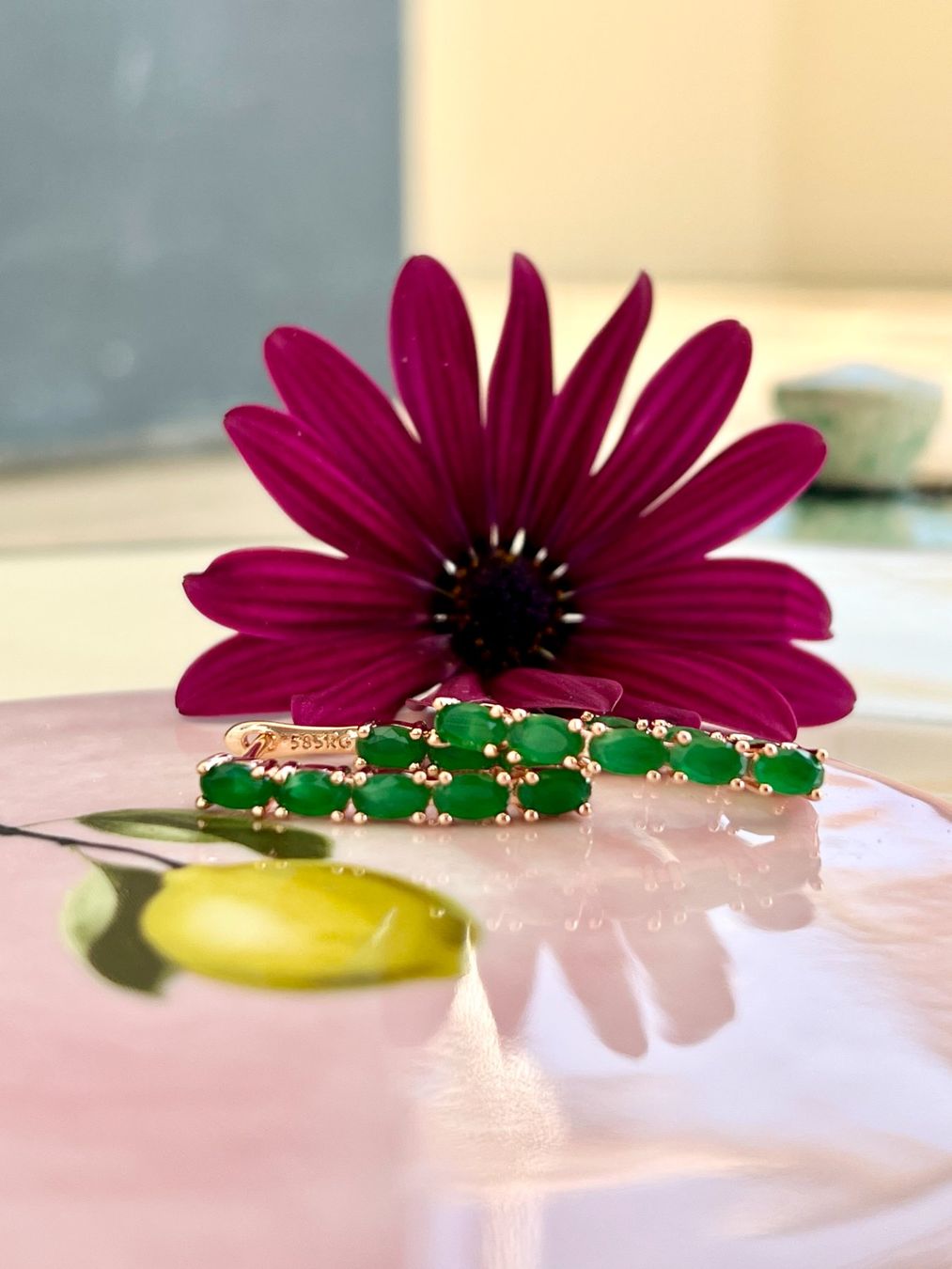 Orecchini pendenti & Orecchini a lobo: Boucles pendantes plaqué or rose - stamp "585" – Nuovo e nell'imballaggio originale da Thônex venduto da Swiss-Jewels 4