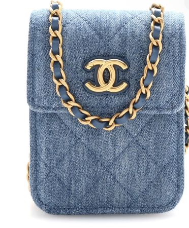Exklusive Chanel VIP Geschenk Mini Tasche Denim Gold – NEU