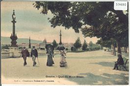 Geneve - Quai du Mont-Blanc - animee - coloriert