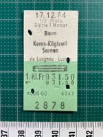 Bahnbillett Bern Kerns - Kägiswil (Ex-Bahnhof) / Sarnen, SBB