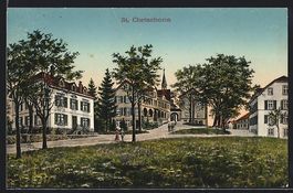 St. Chrischona, Ortspartie mit Blumenwie