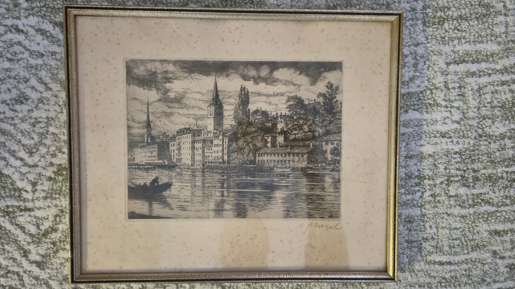 Foto & Immagini: Radierung Zürich, Limmat, Schiff – Usato da Watt venduto da sarahZH1995