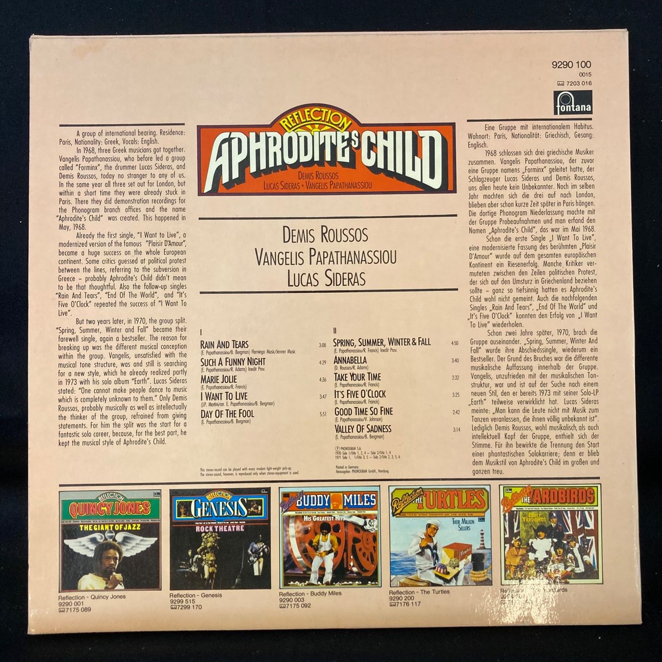 Dischi in vinile: Aphrodite's Child (Vangelis) / Reflection – Usato da St.Gallen venduto da Out-take 1