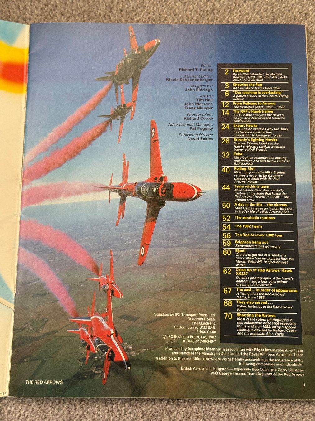 Schweizer Armee Documenti: Prospekt der RED ARROWS von 1982 – Usato da Brütten venduto da Hst1 1