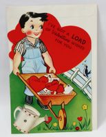 Vintage Valentinstag Karte, beweglich, mit Couvert
