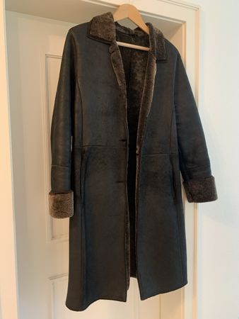 Lammfellmantel Damen dunkelbraun guter Zustand warm
