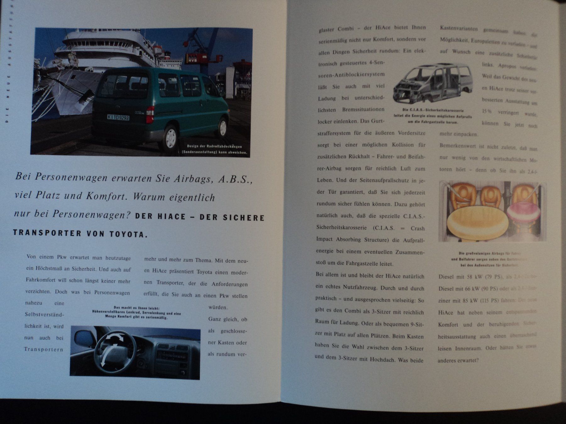 Toyota Dokumente: Prospekt Toyota Hiace 1995 – Gebraucht aus Schwarzenburg von modelCARama 1