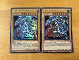 Yu-Gi-Oh Sammelkarten Blauäugiger W. Drache 2 Stück 
