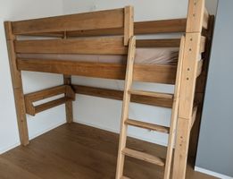 Hiltex Kinder Mittelhochbett, Leiter und Matratze inklusive