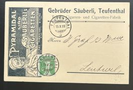 Firmenkarte säuberli Teufenthal Cigarrenfabrik 
