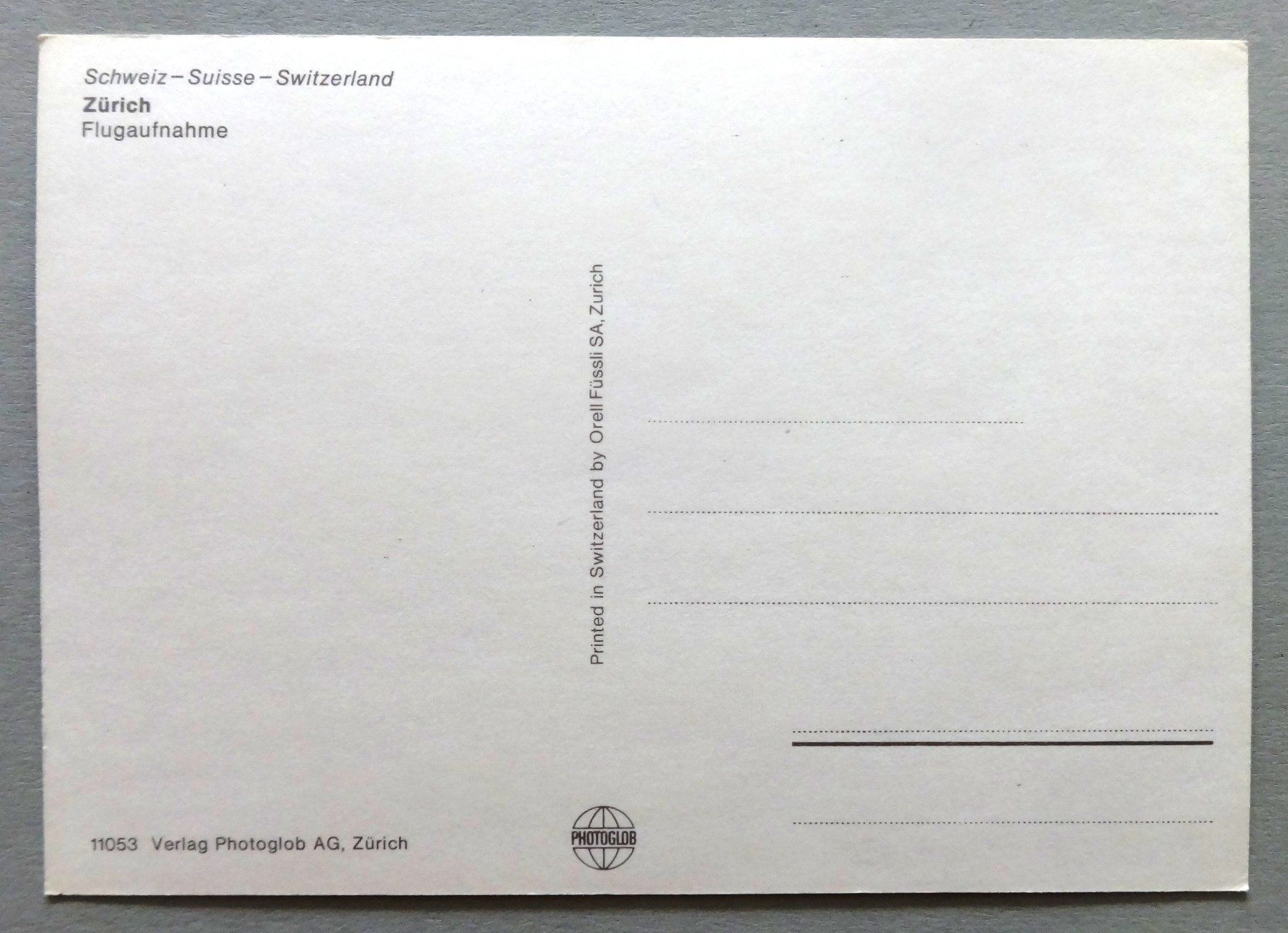 Cartoline postali: Zürich, Flugaufnahme – Usato da Fétigny venduto da Billy2miny 1
