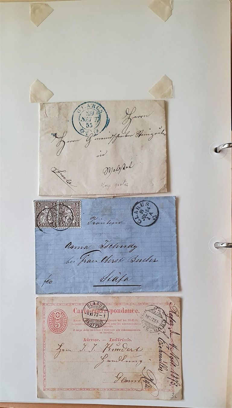 Alle Briefmarken: Sammlung Kanton Glarus im Ordner – Gebraucht aus Kreuzlingen von Rschweiz1 2